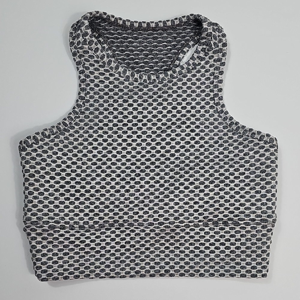 Strut This Gray Halter Cropped Top Women’s Small Stretch Knit Athletic Yoga Bra